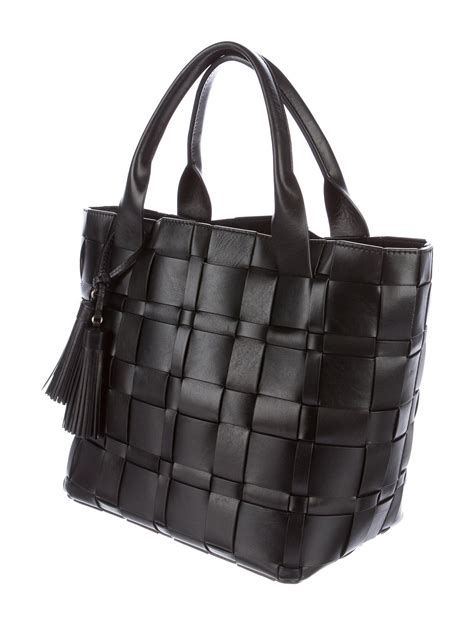 Woven handbag Black/caramel/chalk white 